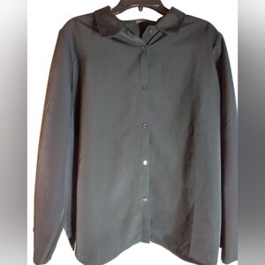 Romans Womens Black Button Down Shirt Size 22W Office Workwear Business Trip